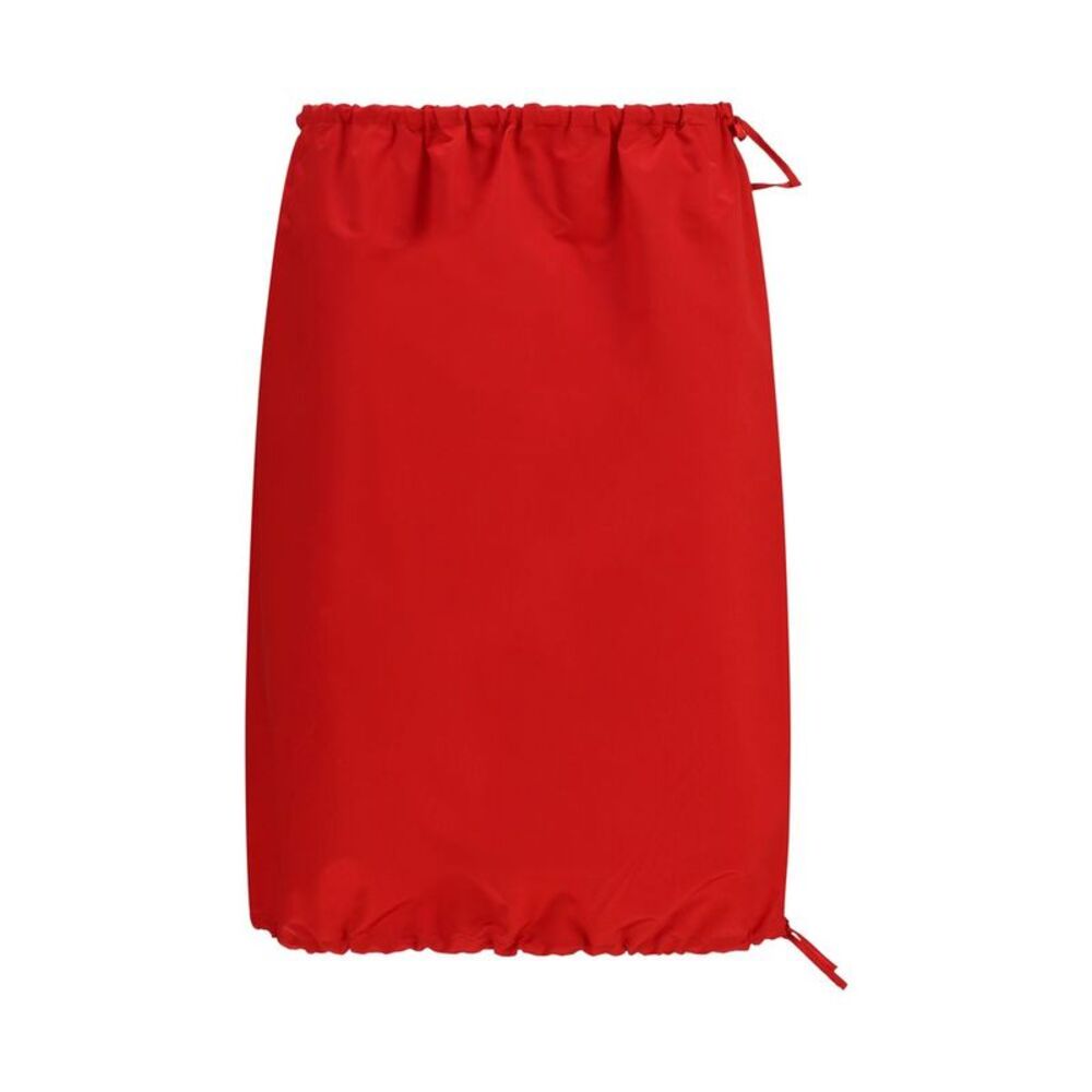 Prada Red Silk Midi Women's Skirt